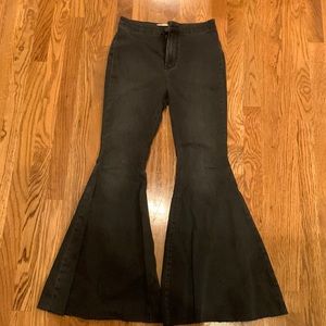 Free People flare leg (bell bottom) black wash denim jeans